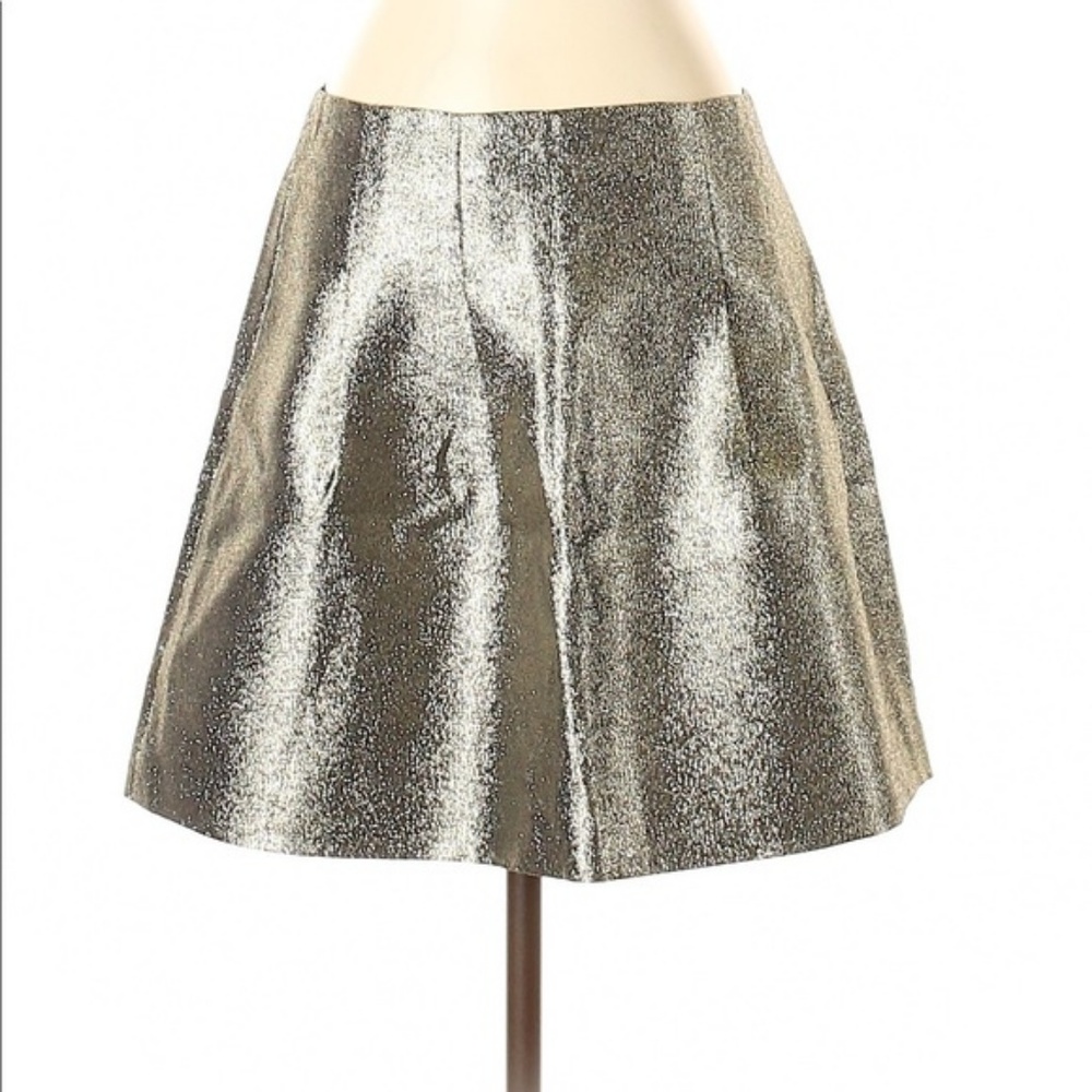 MADEWELL Gold Metallic Mini Skirt